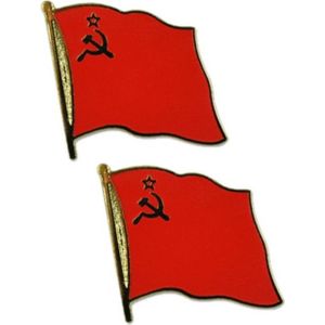 2x stuks pin broche speldje vlag USSR - Oude Russische historische vlaggen - Communisten