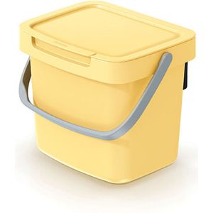 Keden GFT aanrecht afvalbak - geel - 3L - afsluitbaar - 19 x 17 x 15 cm - klepje/hengsel - afval scheiden
