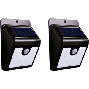 2x stuks solar tuinverlichting / wandlampen LED muurlamp met bewegingssensor - IP44 / spatwaterdicht - zonne-energie - sfeervolle tuinlichten / ledverlichting