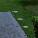 Lumineo Solar grond prikspot/tuinspot - 3x - kunststeen - steengrijs - 11 x 2 cm