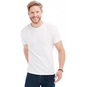 Set van 4x stuks voordelig Wit basic t-shirt ronde hals voor heren 150 grams 100% katoen, maat: 2XL