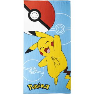 Badlaken/strandlaken voor kinderen - Pokemon - 24 x 35 cm - polyester - handdoek