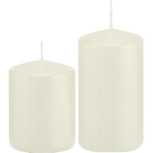 Trend Candles - Stompkaarsen set 6x stuks ivoor wit 8 en 12 cm