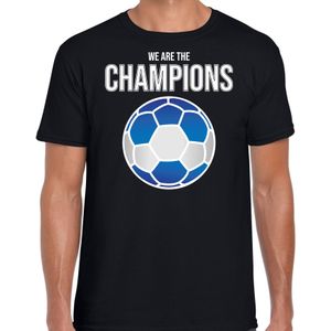 Griekenland EK/ WK supporter t-shirt - we are the champions met Griekse voetbal - zwart - heren - kleding / shirt
