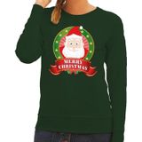Foute kersttrui / sweater Santa - groen - Merry Christmas voor dames