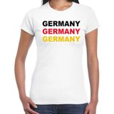 Germany / Duitsland fan t-shirt wit voor dames -  landen shirt  / supporter kleding - Duitse kleuren