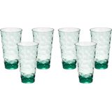 Leknes Drinkglas Gloria - 6x - transparant groen - onbreekbaar kunststof - 580ml -camping/verjaardag