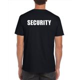 Security t-shirt zwart voor heren - bedrukking aan voor- en achterkant - beveiliger shirt
