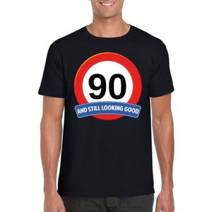 90 jaar and still looking good t-shirt zwart - heren - verjaardag shirts