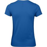 Set van 3x stuks blauw basic t-shirts met ronde hals voor dames - katoen - 145 grams - blauwe shirts / kleding, maat: S (36)