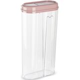 Plasticforte Voedselcontainer strooibus - 2x - lichtroze - 2350 ml - kunststof - voorraadpotten