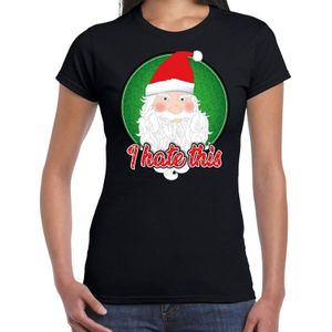 Fout Kerst shirt / t-shirt - I hate this - zwart voor dames - kerstkleding / kerst outfit