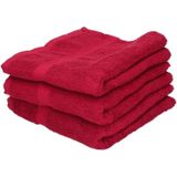 3x Voordelige handdoeken rood 50 x 100 cm 420 grams - Badkamer textiel badhanddoeken