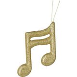 6x Kerstboomdecoratie gouden 8e muzieknoot 15 cm - kerstboomversiering - kerstdecoratie