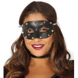 Venetiaans zwart oogmasker met studs voor dames