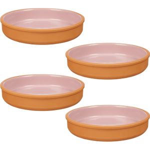 La Dehesa Tapas/hapjes serveren/oven schaal terracotta/roze 23x4 cm - 4x stuks