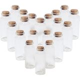60x Kleine transparante bruiloft cadeau flesjes met kurken dop 18 ml van glas
