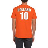 Oranje supporter t-shirt - rugnummer 10 - Holland / Nederland fan shirt / kleding voor heren