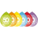 24x stuks verjaardag leeftijd party ballonnen in 50 jaar thema - Opgeblazen 29 cm - Feestartikelen/versieringen