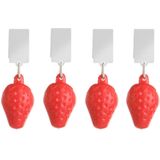 Esschert Design Tafelkleedgewichten aardbeien - 12x - rood - kunststof - voor tafelkleden en tafelzeilen