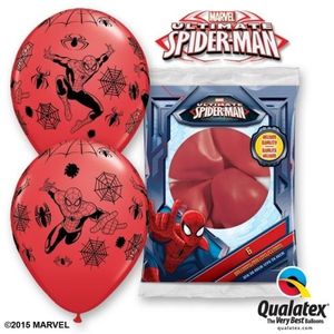 Spiderman party thema ballonnen 12x stuks - Feestartikelen/versieringen