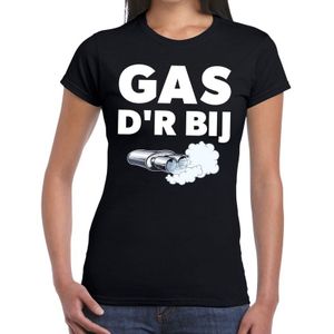 Gas d'r bij t-shirt - zwart festival Achterhoeks shirt voor dames