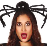 Halloween diadeem - grote spin - one size - zwart - meisjes/dames