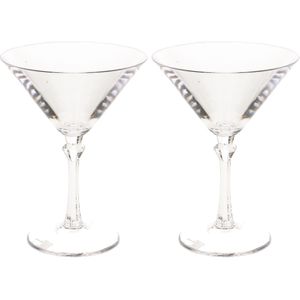 2x stuks onbreekbaar martini glas transparant kunststof 20 cl/200 ml - Onbreekbare cocktailglazen