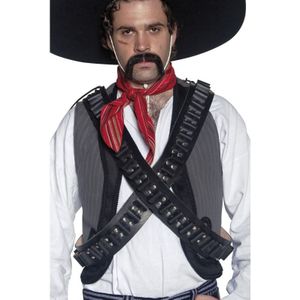 Luxe western cowboy of Mexicaan verkleed kogelriem - cowboy wapens accessoires