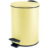 Spirella Pedaalemmer Cannes - geel - 5 liter - metaal - L20 x H27 cm - soft-close - toilet/badkamer