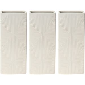 Waterverdamper radiator - 3x - wit - met relief - kunststeen - 18 cm - luchtbevochtiger