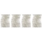 4x Kerstslinger winter wit 10 cm breed x 270 cm - Guirlande folie lametta - Winter witte kerstboom versieringen