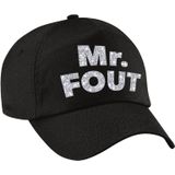 Mr. FOUT pet  / cap zwart met zilver bedrukking heren -  Fout e party cap