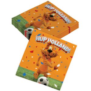 Servetten - 24x - Loeki de Leeuw - Hup Holland - oranje - 33 x 33 cm