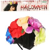 Halloween/horror verkleed diadeem/tiara/bloemenkrans - zombie/heks/day of the dead - dames/meisjes