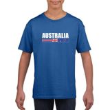 Blauw Australie supporter t-shirt voor heren - Australische vlag shirts