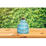 Decoris Wespenvanger/wespenval met hengsel - 2x - glas - blauw - D13 x H17 cm