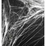 4x Witte spinnenweb decoratie met 2 spinnen - Halloween/horror decoratie