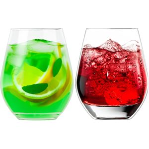 Excellent Houseware Drinkglas - 4x - transparant - kunststof - 515 ml