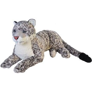 Pluche grote sneeuw luipaard knuffel 76 cm - knuffeldier