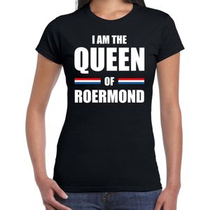 Koningsdag t-shirt I am the Queen of Roermond - zwart - dames - Kingsday Roermond outfit / kleding / shirt