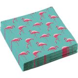 40x Flamingo thema tafel servetten 33 x 33 cm