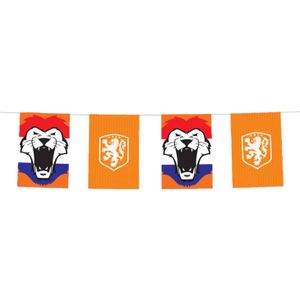 Oranje  KNVB vlaggenlijn / slinger - 3 meter - Nederland oranje supporters versiering