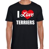 I love Terriers honden t-shirt zwart - heren - Terriers liefhebber cadeau shirt