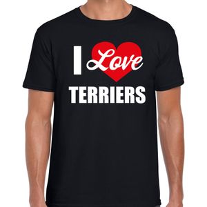 I love Terriers honden t-shirt zwart - heren - Terriers liefhebber cadeau shirt