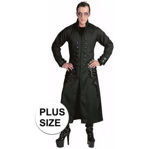 Grote maten zwarte gothic/vampier jas verkleedkleding voor heren