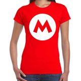 Mario loodgieter verkleed t-shirt rood voor dames - carnaval / feest shirt kleding / kostuum