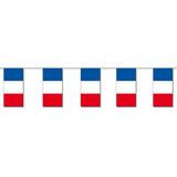 2x Papieren slinger Frankrijk 4 meter - Franse vlag - Supporter feestartikelen - Landen decoratie/versiering