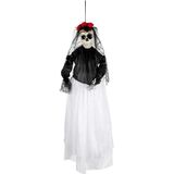 Horror decoratie pakket hangende skelet geest pop Spaanse bruid met zwart deurgordijn - Halloween thema versiering