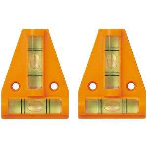 ProPlus Mini driehoek waterpas - 2x - met magneet bevestiging - 58 x 44 mm - 2 libellen - met schroefgaten